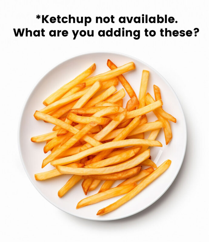 Ketchup not available. What are you adding to these?