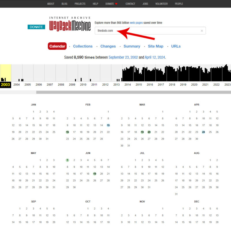 thedodo.com wayback mahcine
